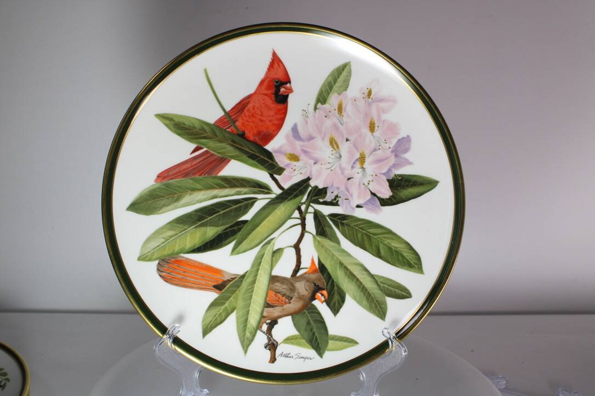 Franklin Wedgwood Singer Arthur plates 1977 x12 "songbirds of the world"