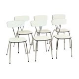 Set of 6 Gray Formica Chairs Chrome Dining Room Chairs Sixties