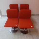 Lot 4 chaises vintage en cuir par Poltronova variante harlow 1971