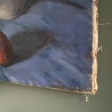 Early 20th century painting "Pot, apples and pestle"
