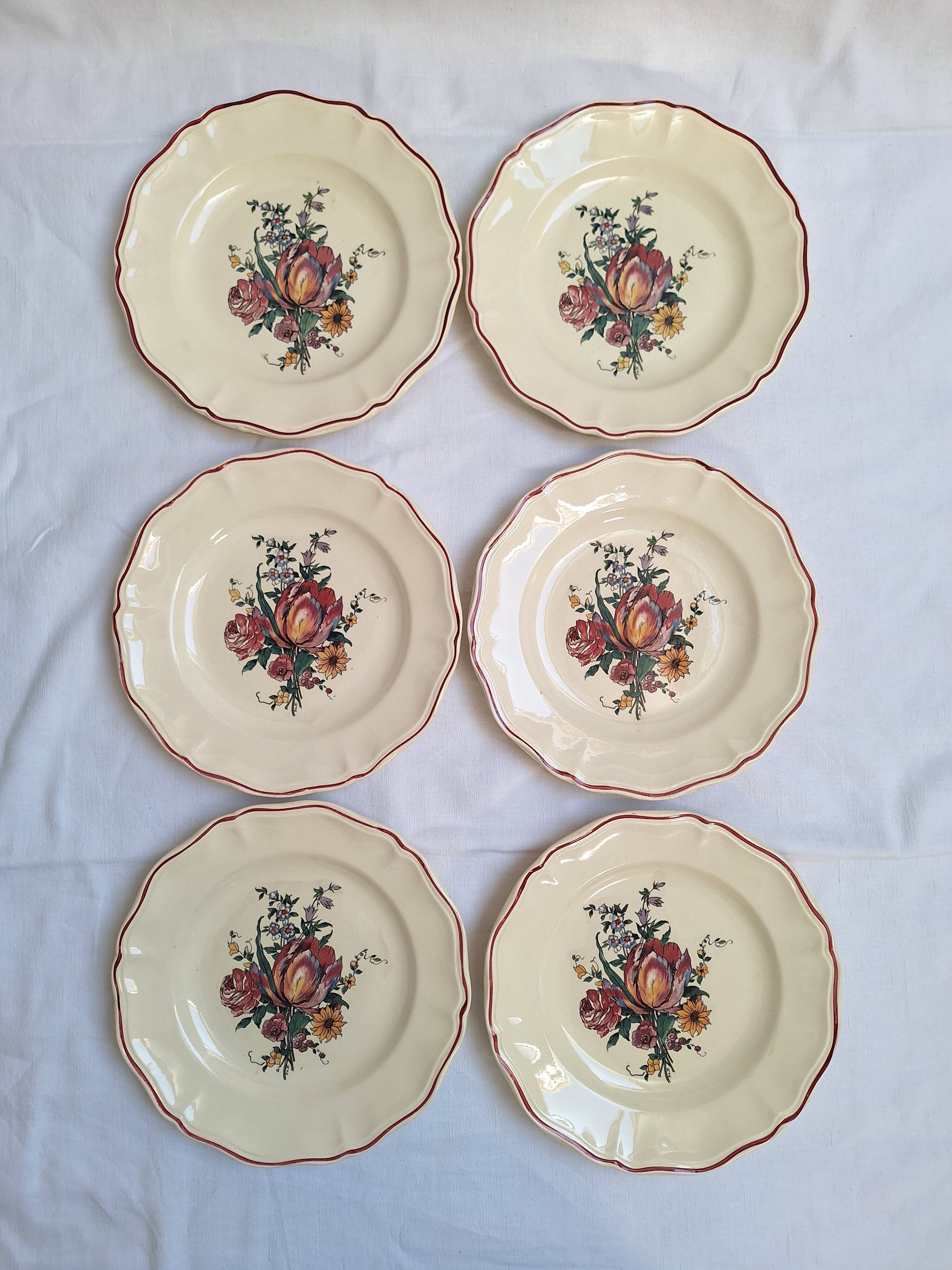 Assiettes plates Digoin Sarreguemines Modèle Lorraine
