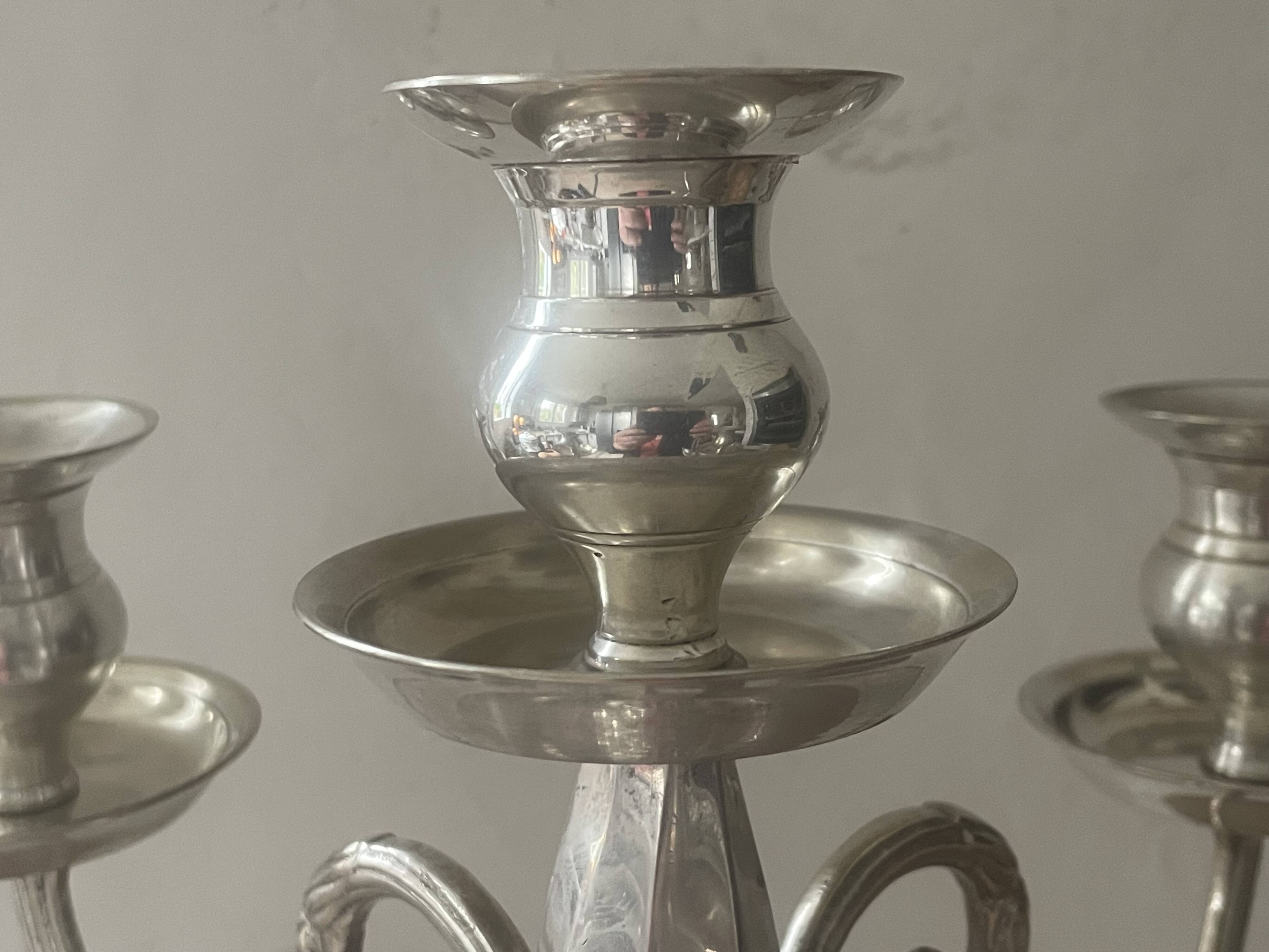 52cm silver-plated metal chandelier