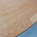 Danish Oak Round Extendable Dining Table By Rosengaarden 1960 Denmark