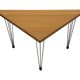 Vintage Danish triangular side table with hairpin legs design