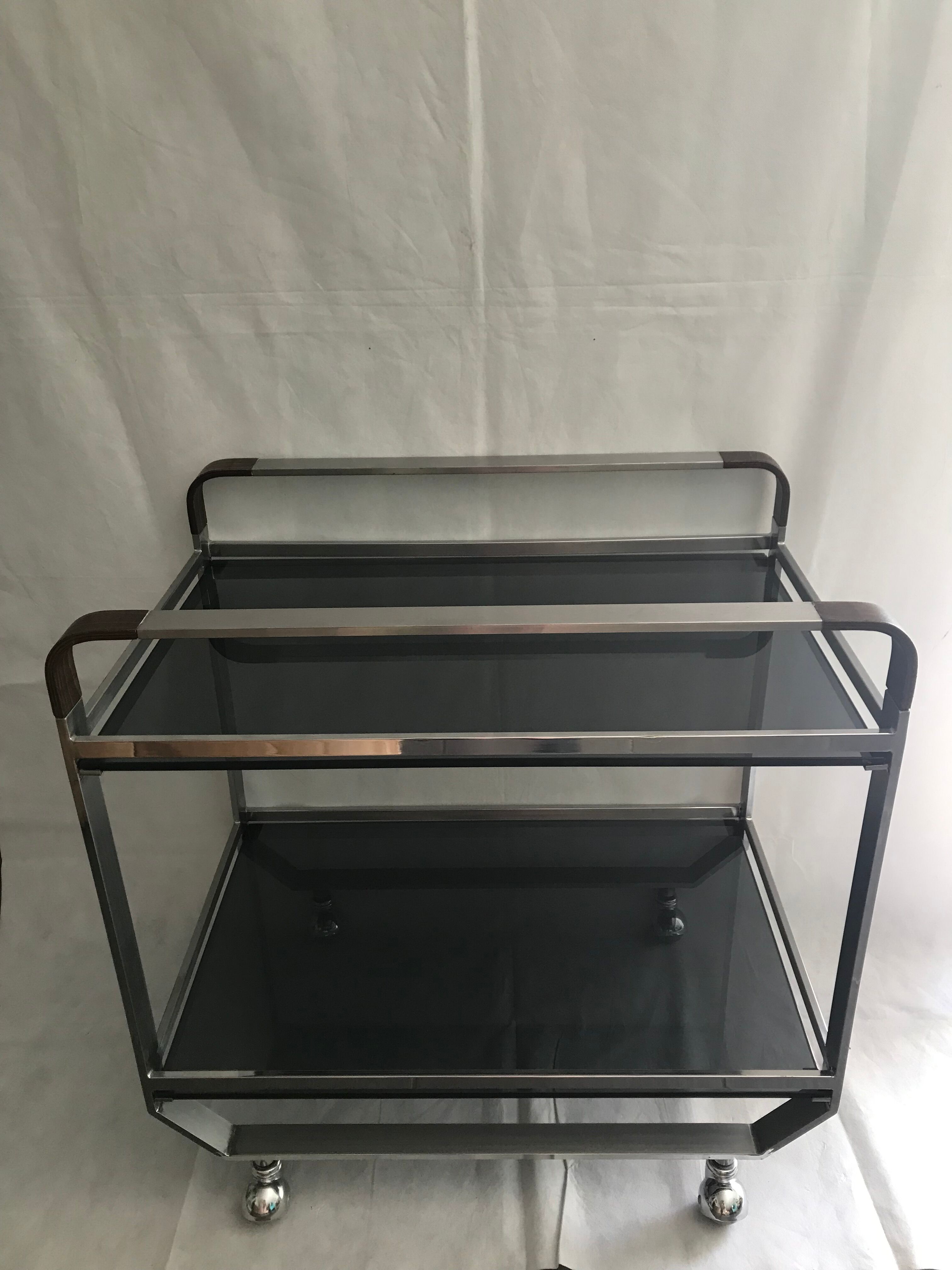 Dessert or metal and wood rolling bar 1970