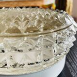 Pair glass flush mounted lamps