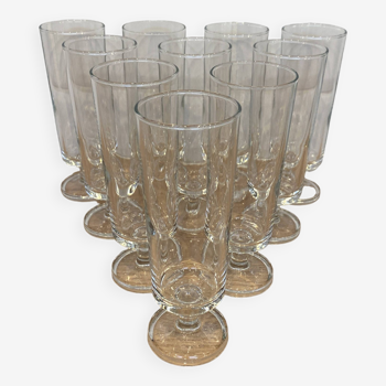 Set of 10 Luminarc champagne flutes