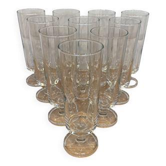 Set of 10 Luminarc champagne flutes