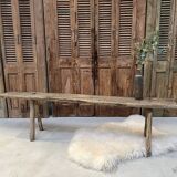 Raw wood bench