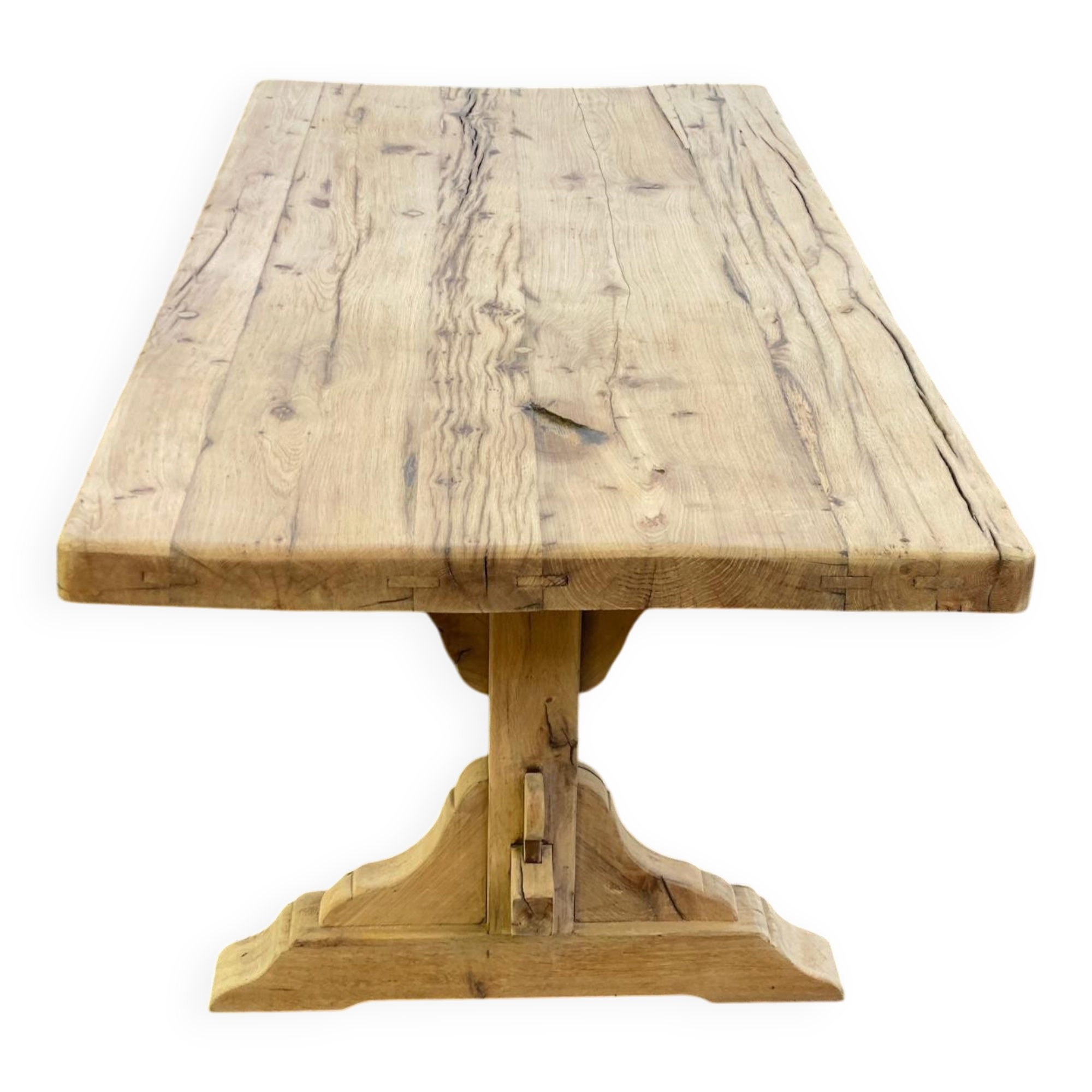 Table à manger de monastère rénovée en chêne massif du 18ème 200cm