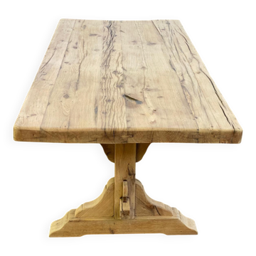 Renovated monastery dining table in solid oak from the 18th century, 200cm.