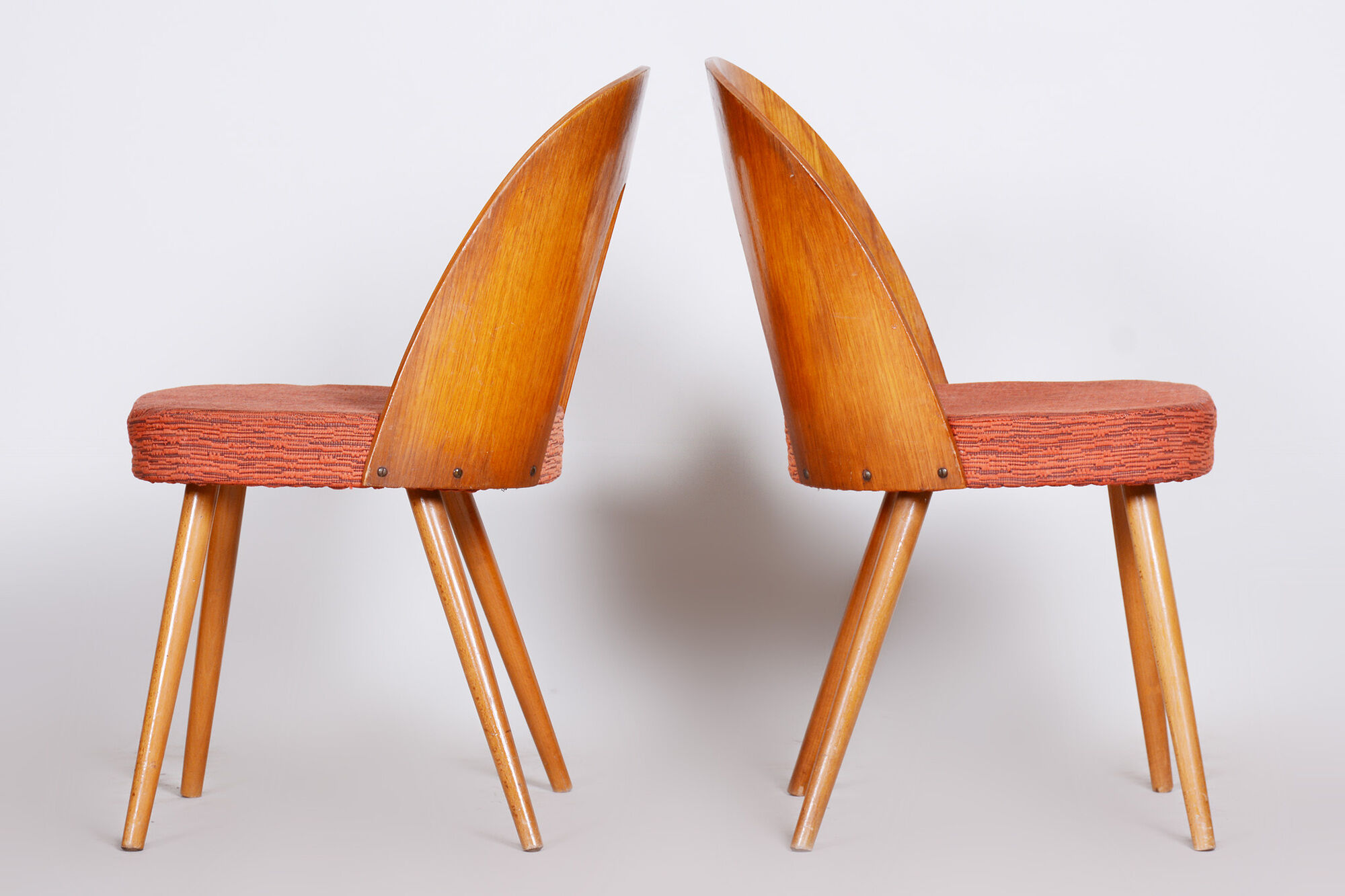 Pair of Mid Century chairs made in 1950s Czechia, designed by Antonín Šuman