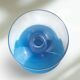 Verre opalin vintage Empoli Milano bleu Compote années 60 70