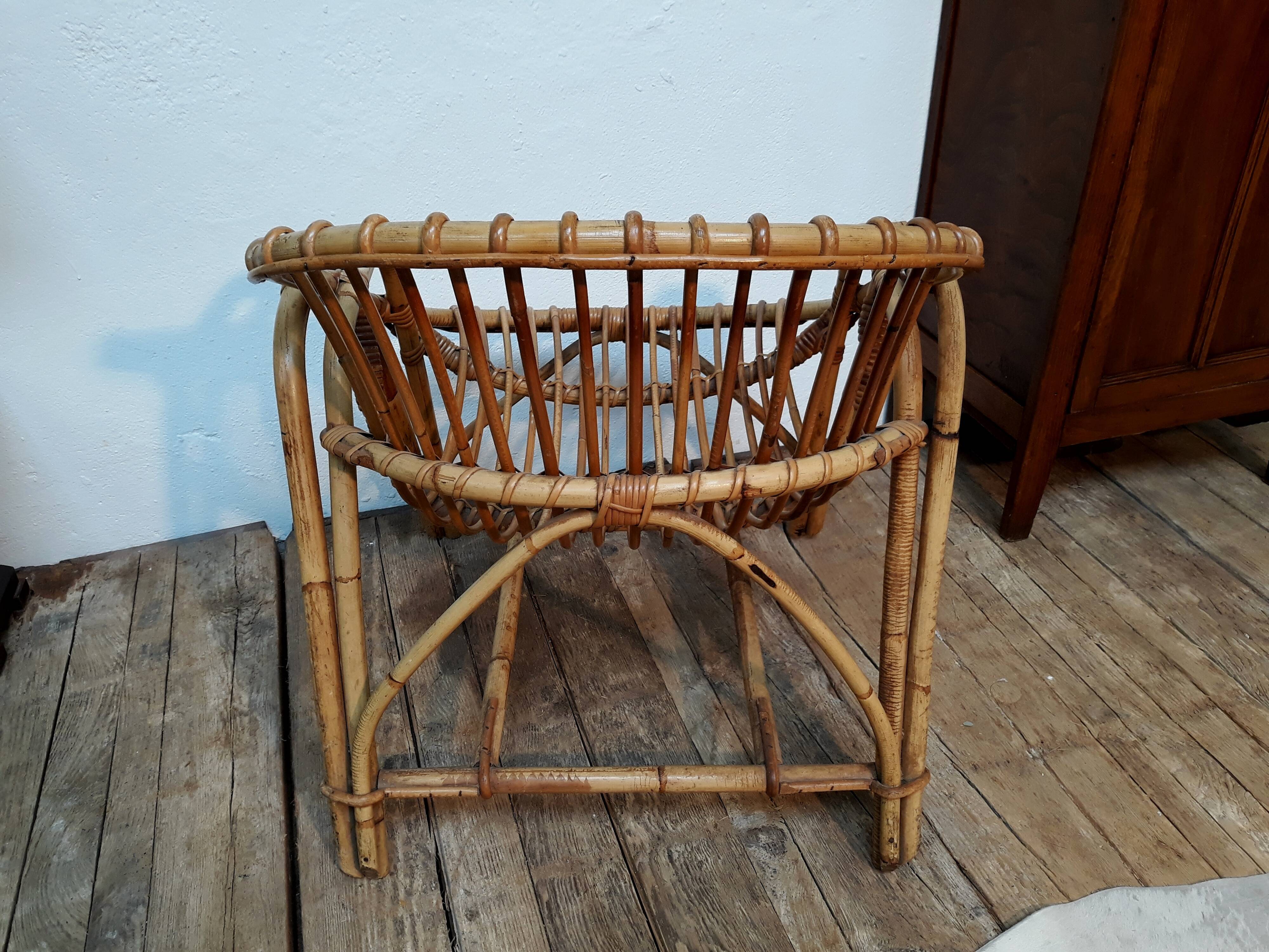 Vintage rattan armchair