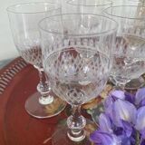 10 verres à porto en cristal ciselé