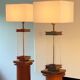 Pair of Monumental Floor Lamps in Plexiglass and Bronze, Italy, 1970s
