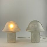 White clear glass peill and putzler mushroom table lamp