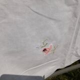 White oval tablecloth large format floral 255X170