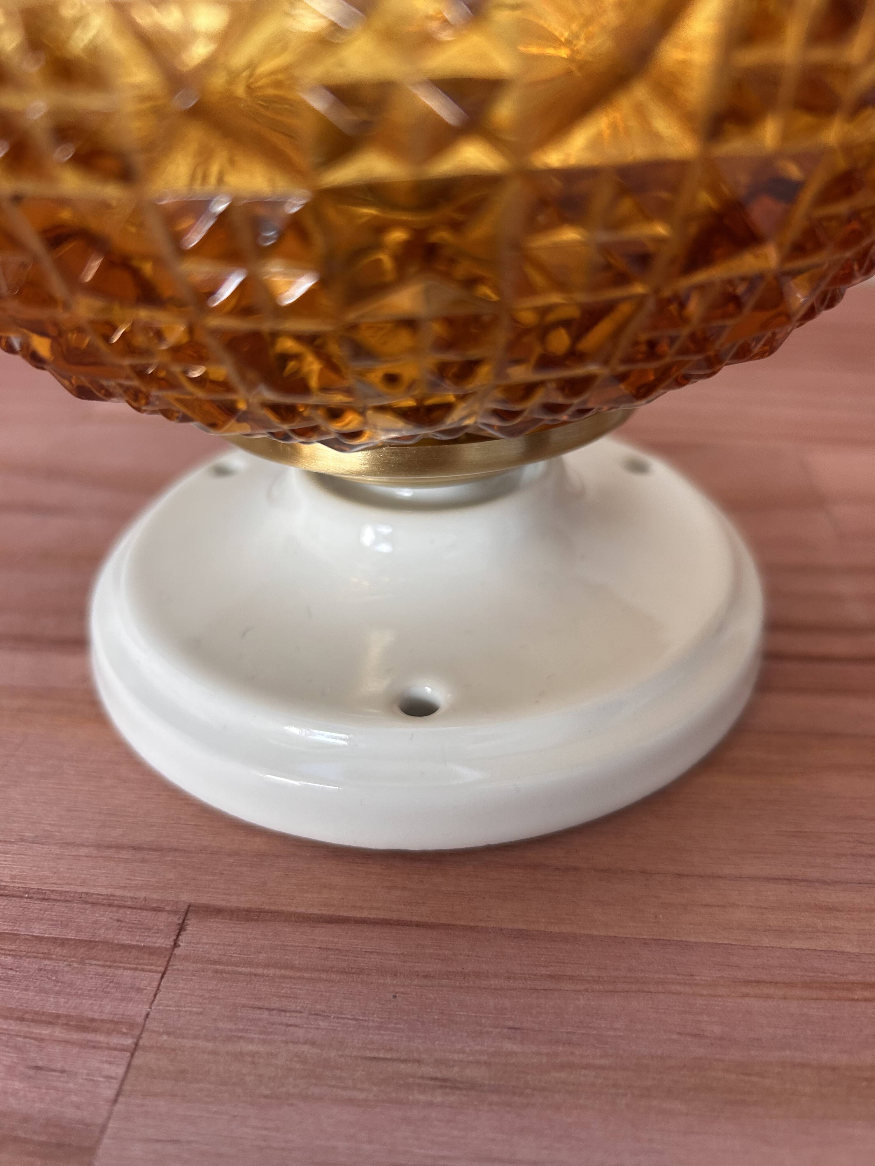 Pair of gold glass wall sconces