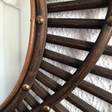 Vintage mirror 1960 orTF rattan sun - 80 x 67 cm