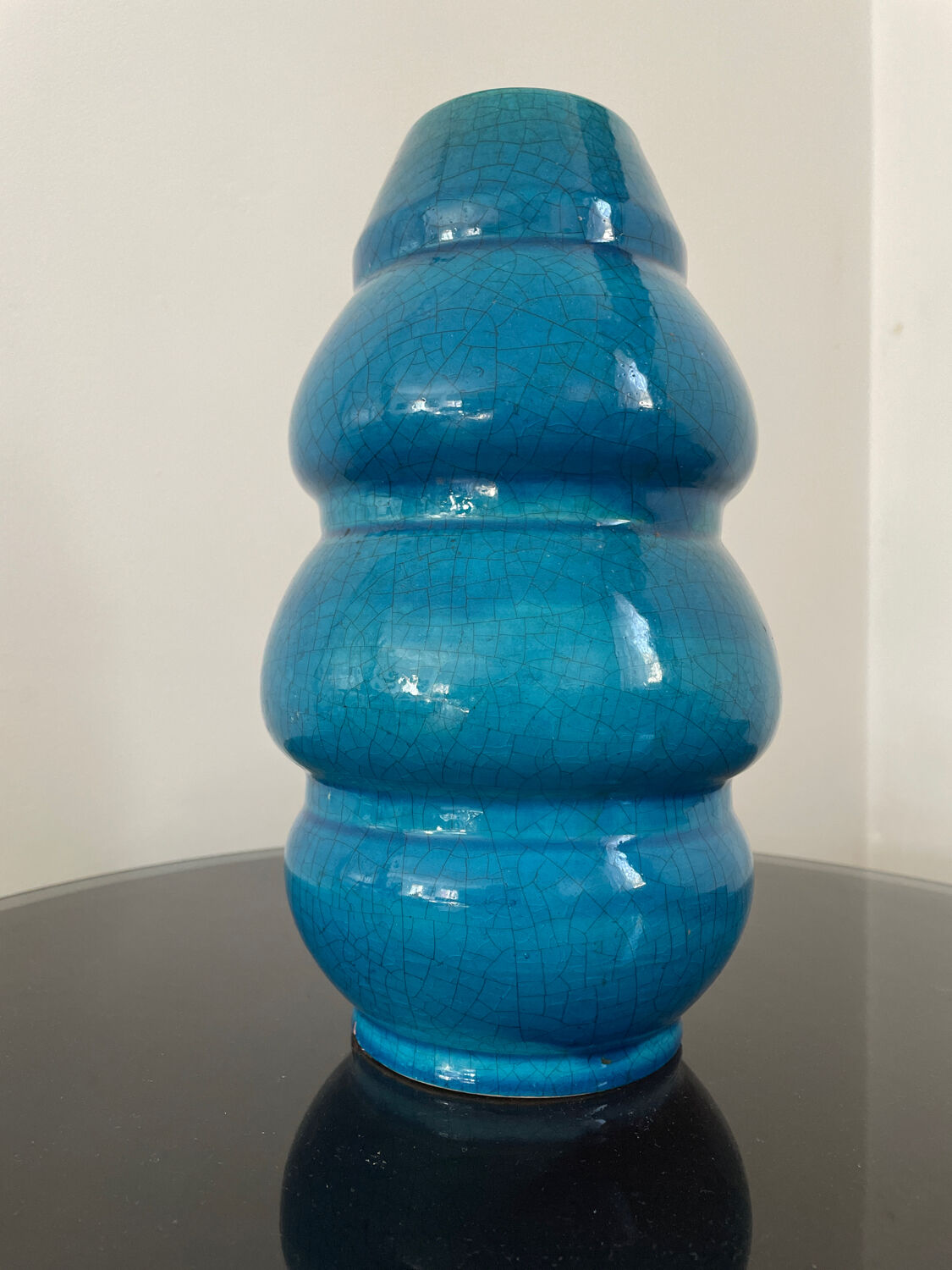 Cracked Art Deco ceramic vase Francis Bichoff