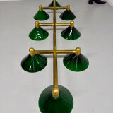 Large brass and green opaline pendant lamp 260 cm 1970s