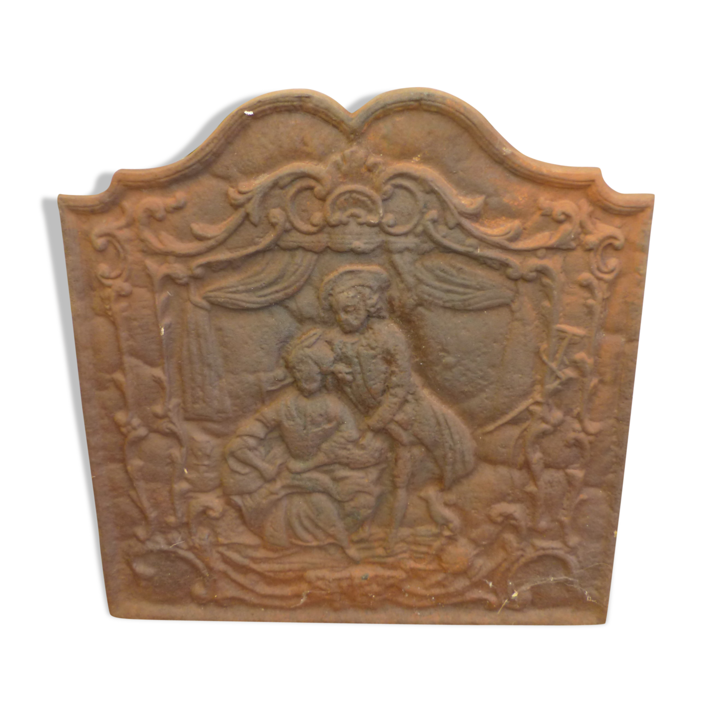 Cast iron fireplace plate