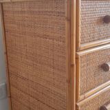 Vintage rattan chest of drawers