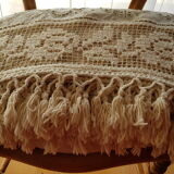 Old embroidery and crochet bedspread
