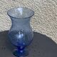Blue blown glass tealight holder, Biot glassworks, collector's item