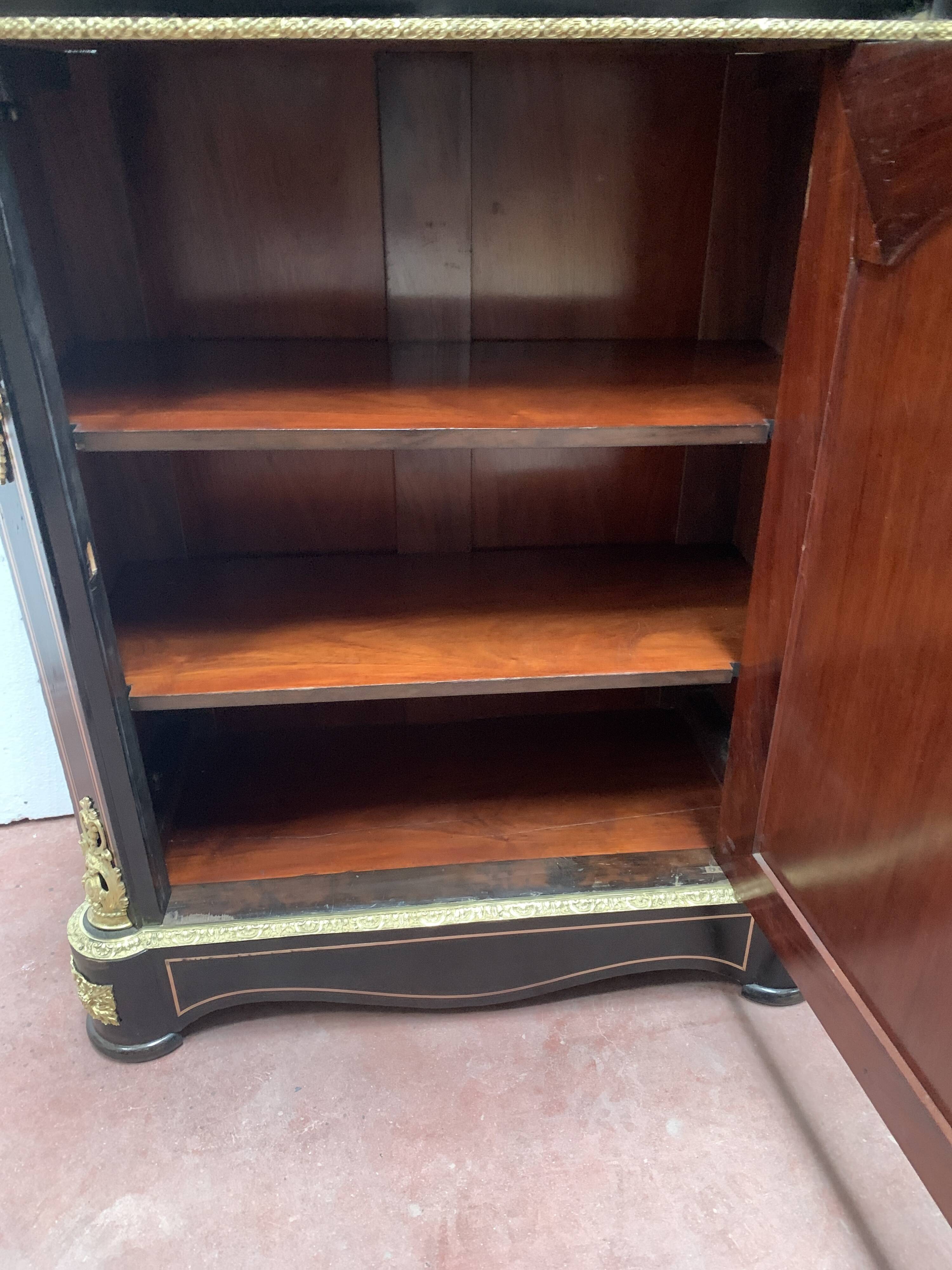 Napoleon iii wood and brass marquetry sideboard 19th century