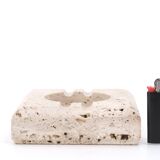 Square travertine ashtray, 1970s