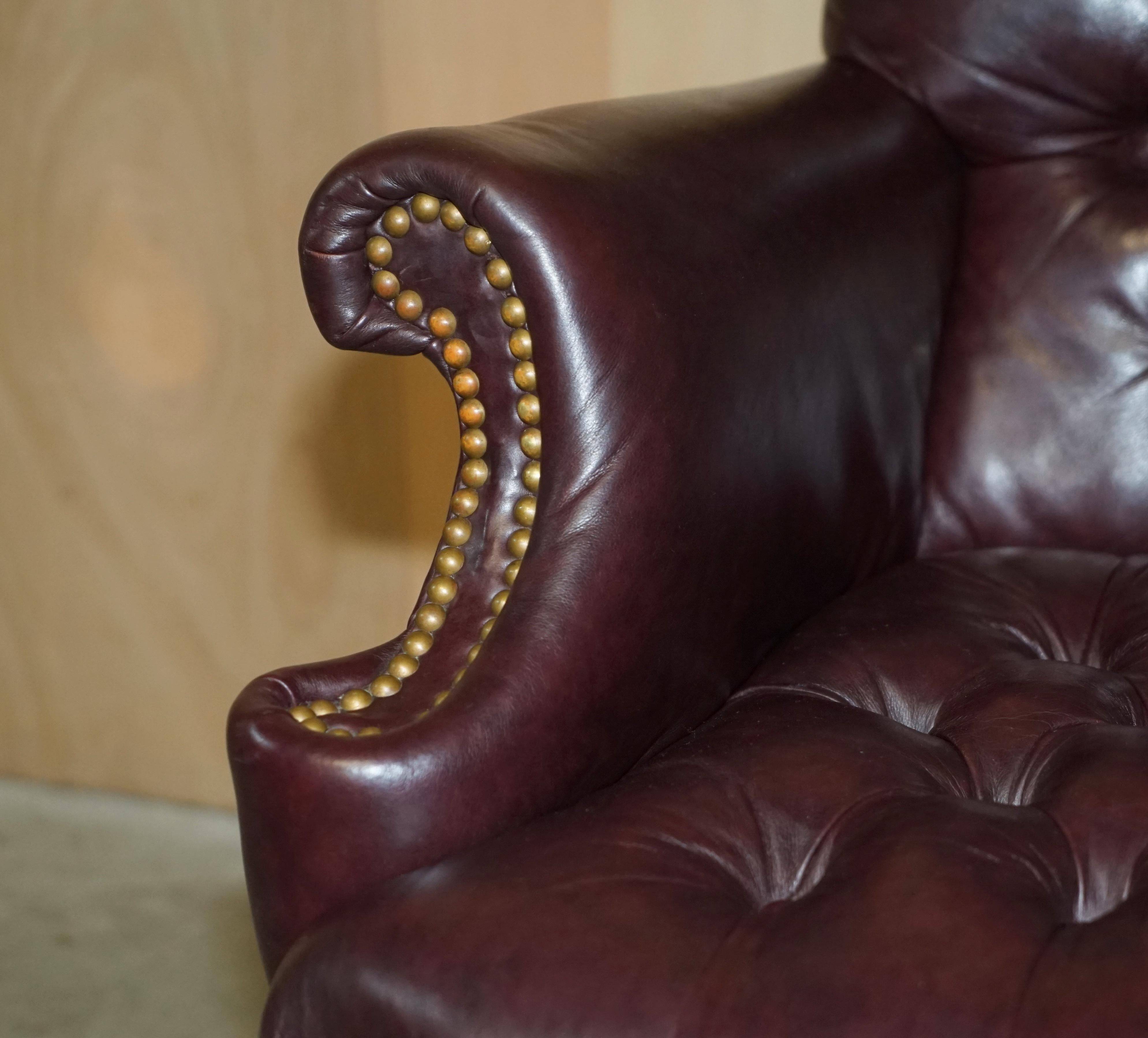 Vintage Chesterfield office chair with high back in Heritage leather.