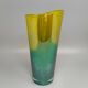 1970s Luxury Green and Yellow Handcrafted Vase in Murano Glass by Ca dei Ve