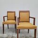 Pair of armchairs bridge era art deco walnut