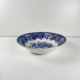 Blue earthenware salad bowl with floral and bird decoration, early 20th century