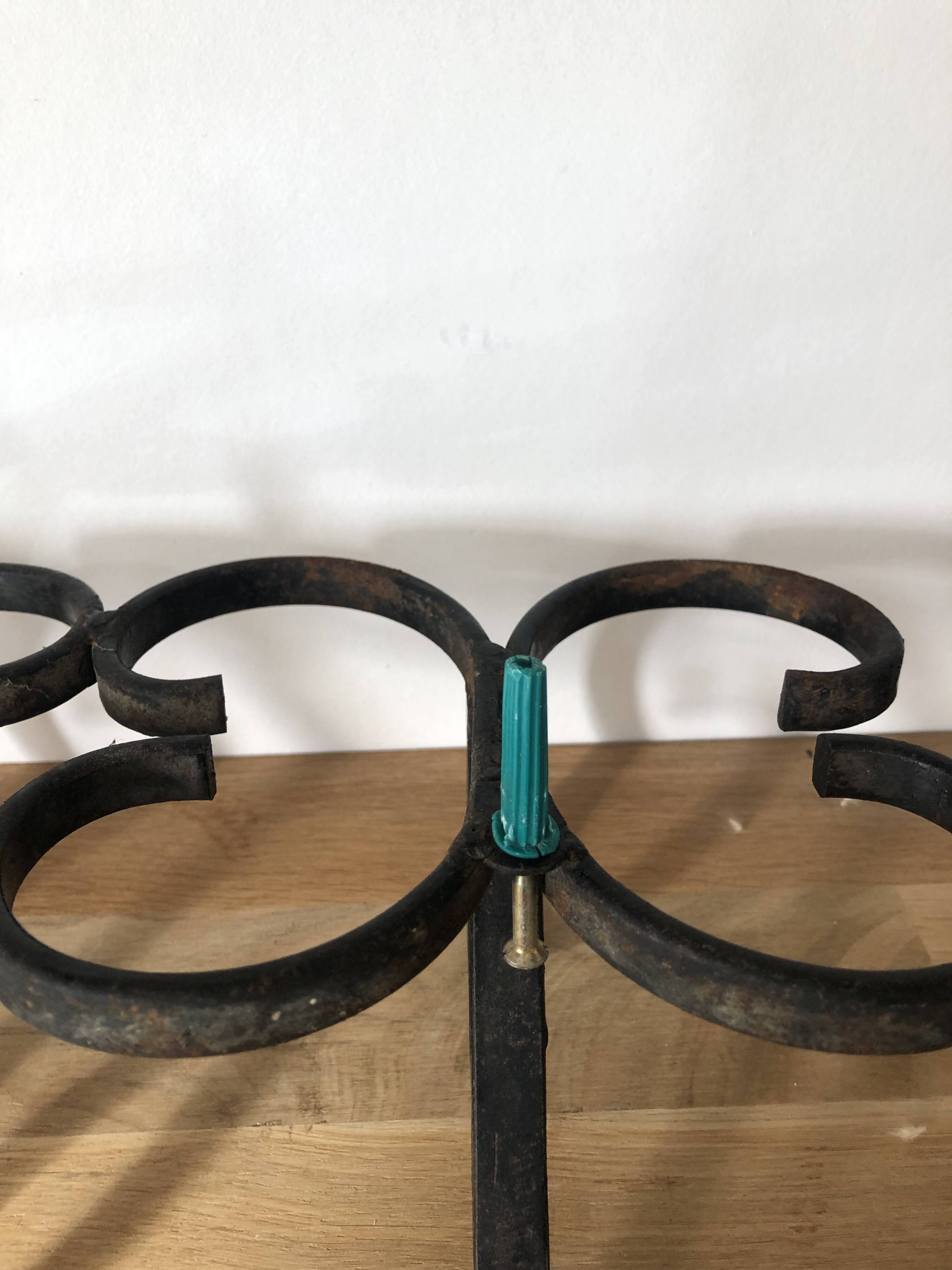 Double wrought iron wall hook