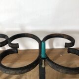 Double wrought iron wall hook