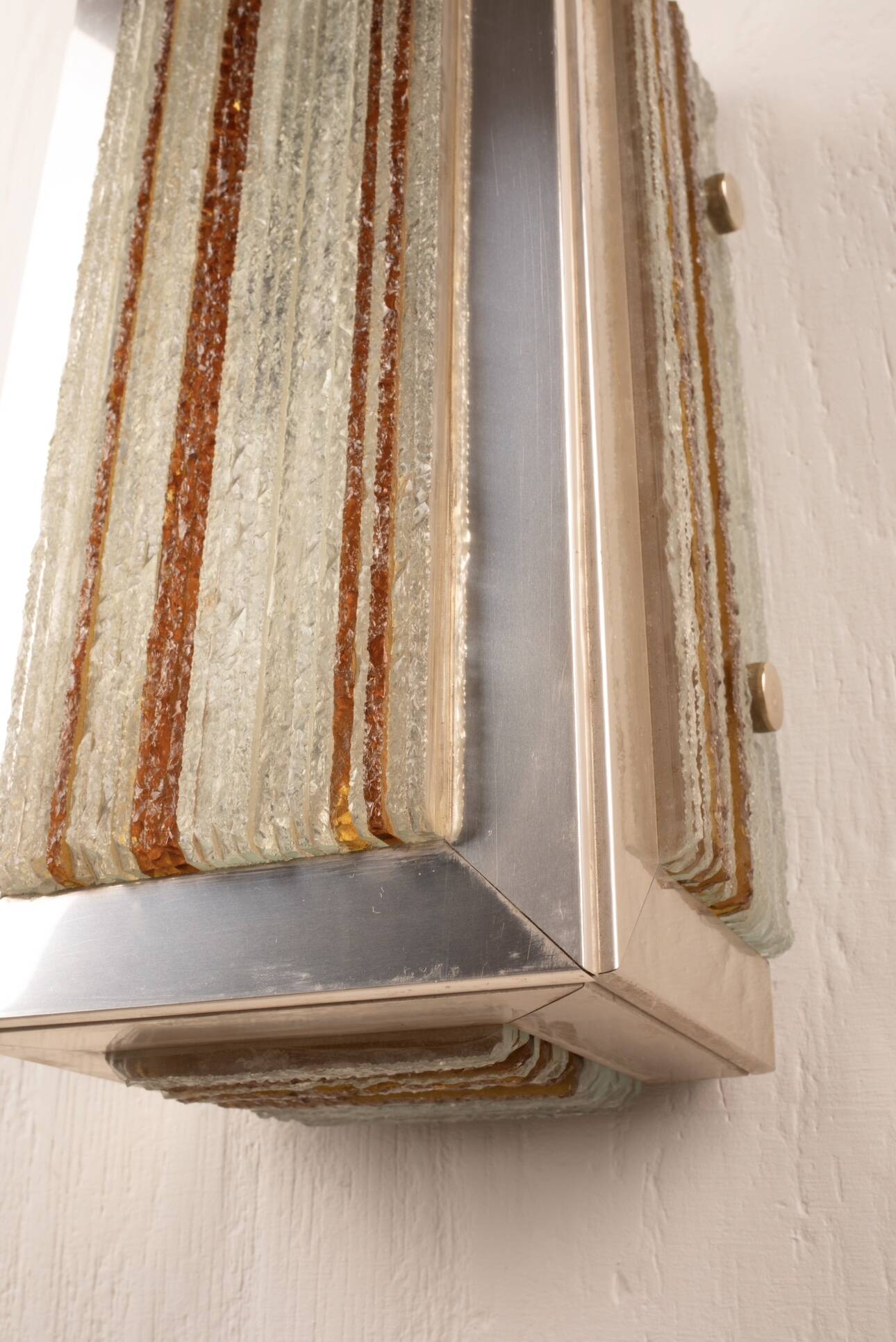 Applique in vetro e alluminio di Albano Poli per Poliarte - Cromo Version