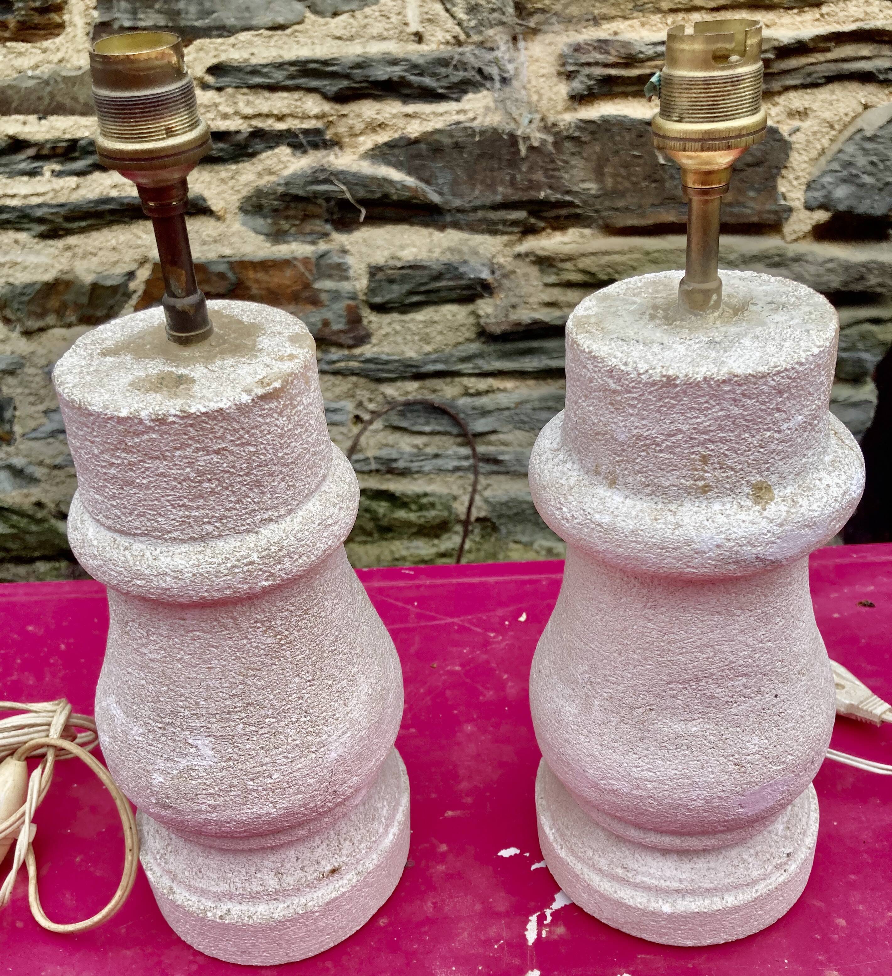 pair of stone lamps, Dlg by Albert Tormos, Arsène Galisson