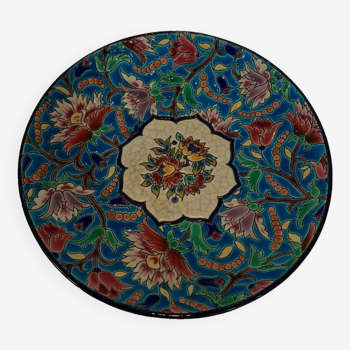 Round dish in LONGWY enamels 20th century