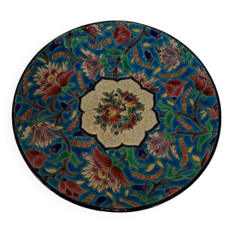 Round dish in LONGWY enamels 20th century