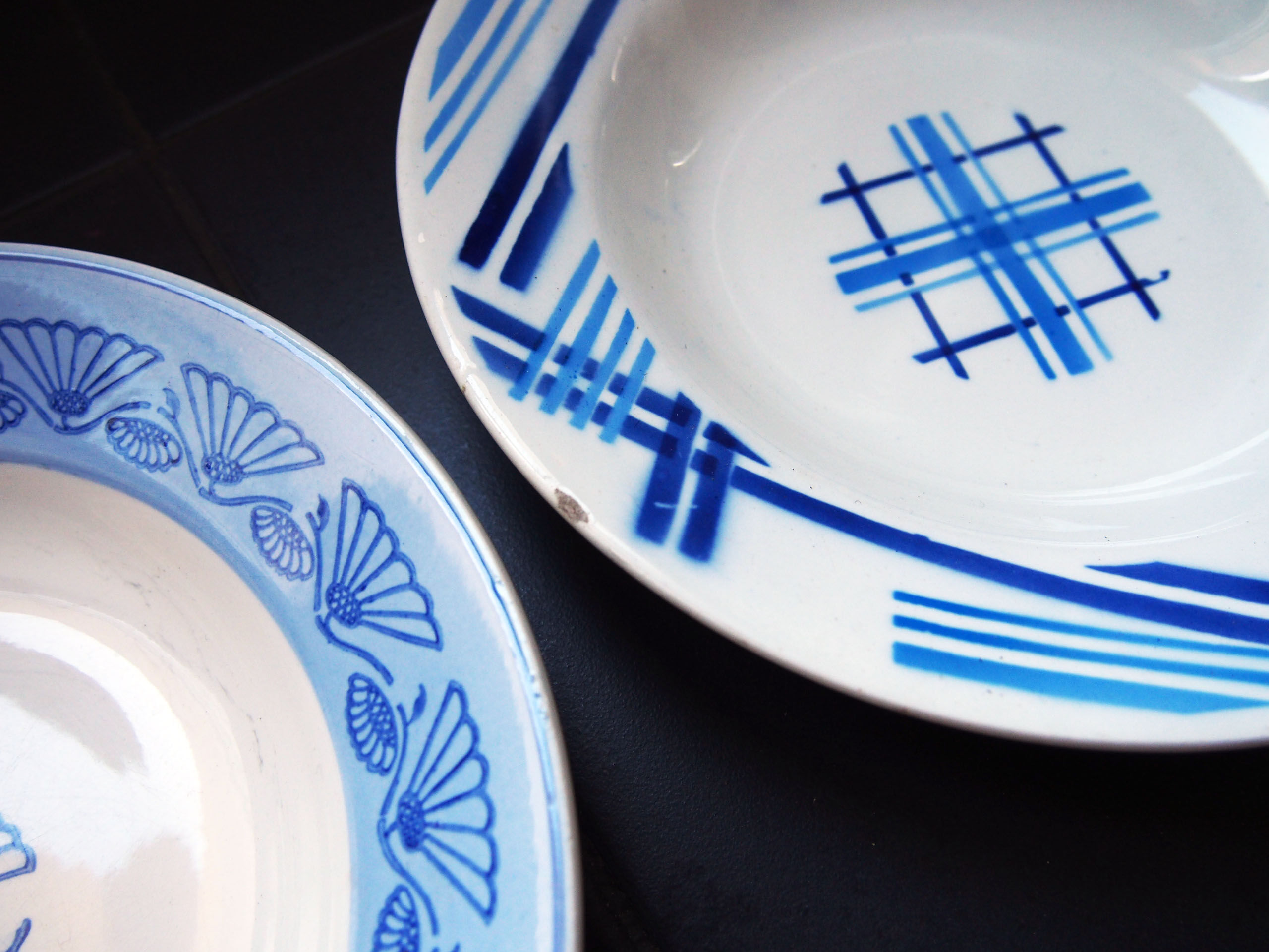 Ensemble de 6 assiettes bleues