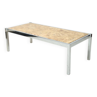Stone and chrome coffee table, 1970-1980