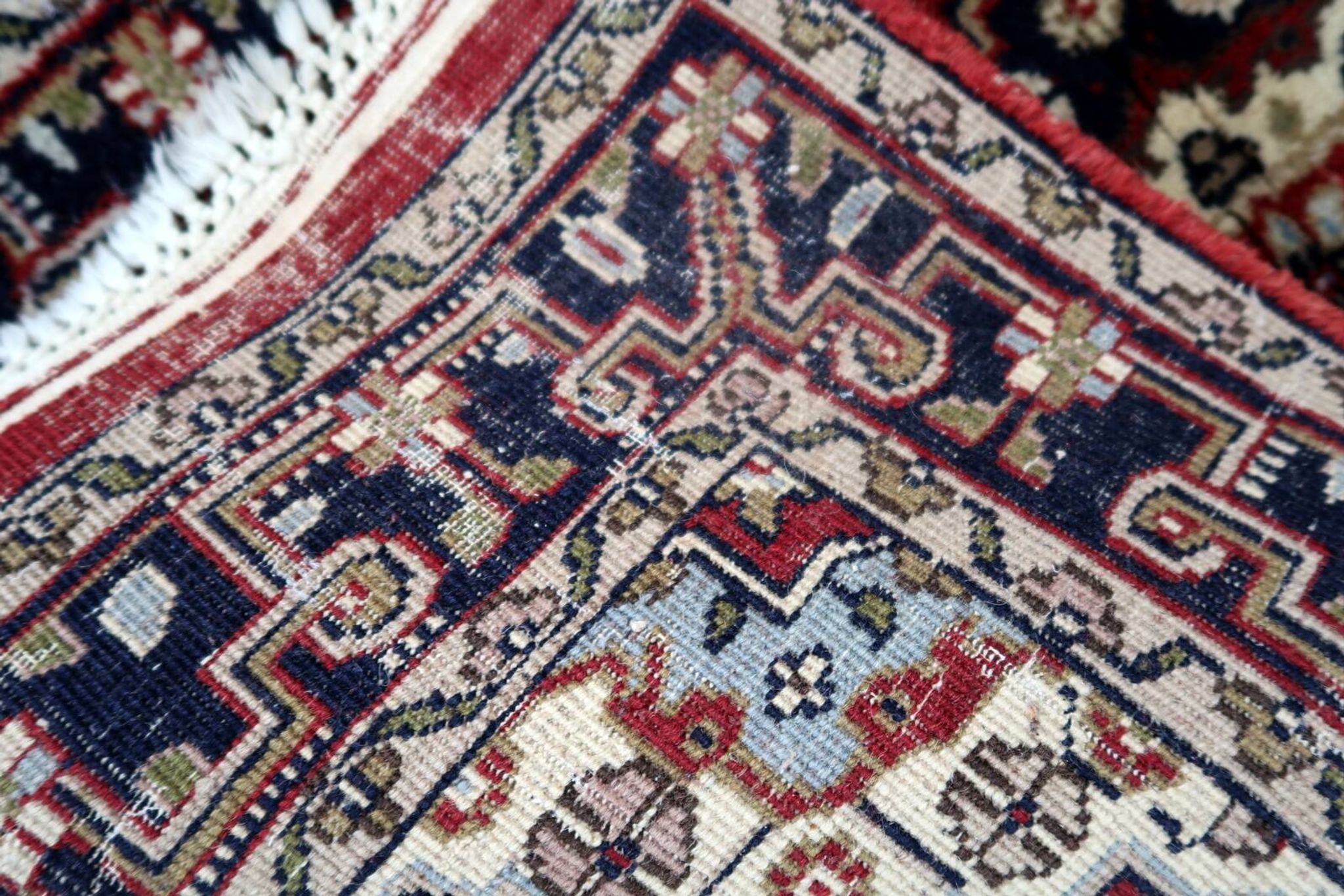 Tapis vintage du Moyen-Orient Hamadan fait main en laine – 60 x 98 cm