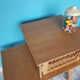 Vintage nightstand wood and rattan