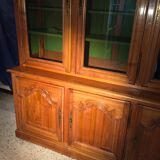 Vintage glass library in solid cherry