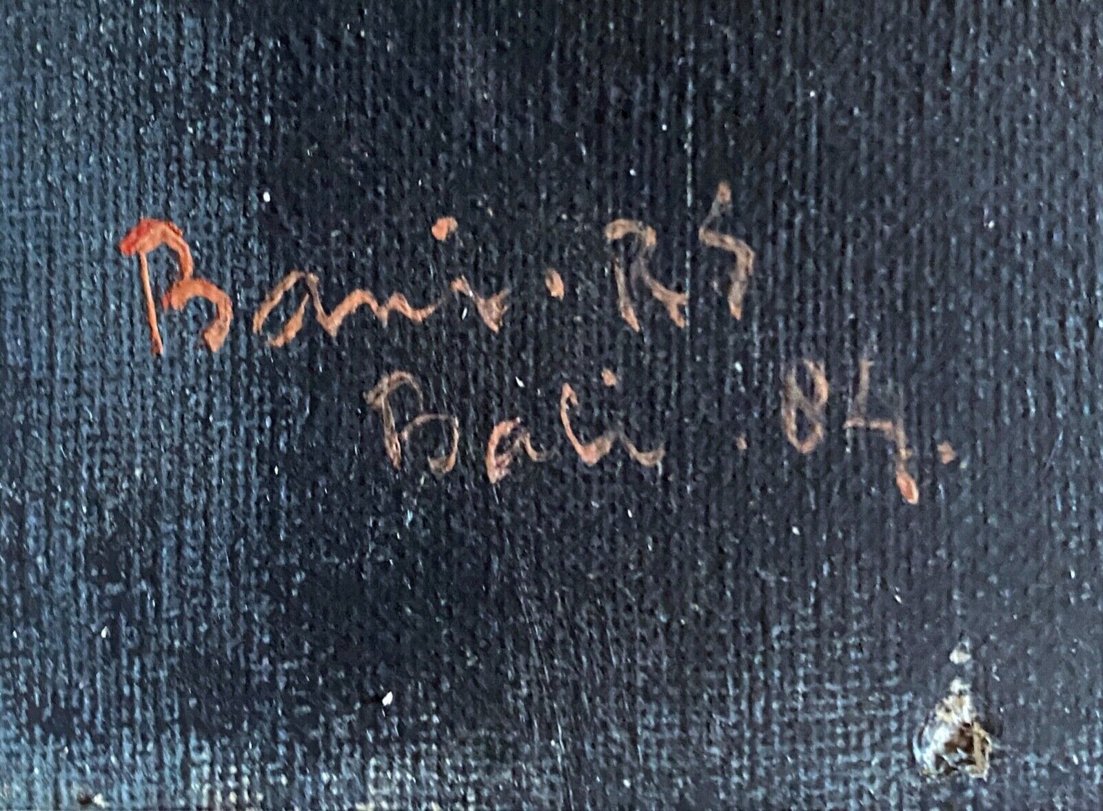 Orientalist painting Bali "Femme dêvetue" signed and dated 1984 with frame