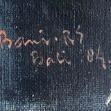 Orientalist painting Bali "Femme dêvetue" signed and dated 1984 with frame