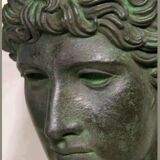 bust Apollo Greco Roman magnificent patina ancient bronze